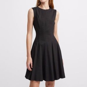 Theory black fit and flare dress